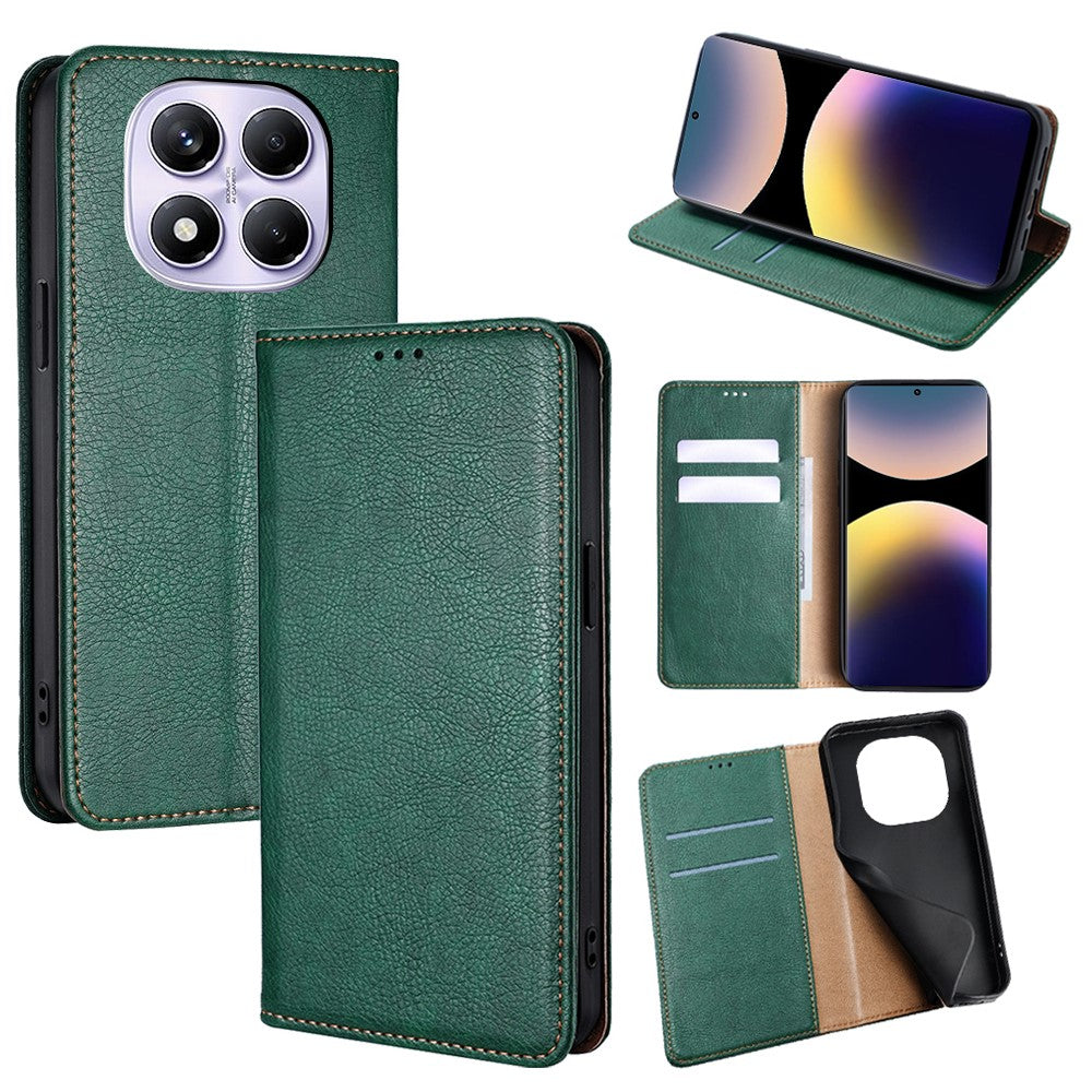 For Xiaomi Redmi Note 14 Pro 4G Case Wallet PU Leather Magnetic Auto-Absorbed Phone Cover