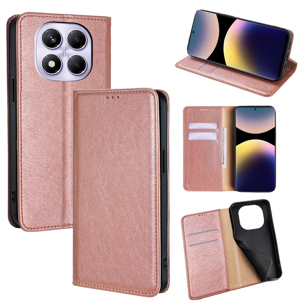 For Xiaomi Redmi Note 14 Pro 4G Case Wallet PU Leather Magnetic Auto-Absorbed Phone Cover