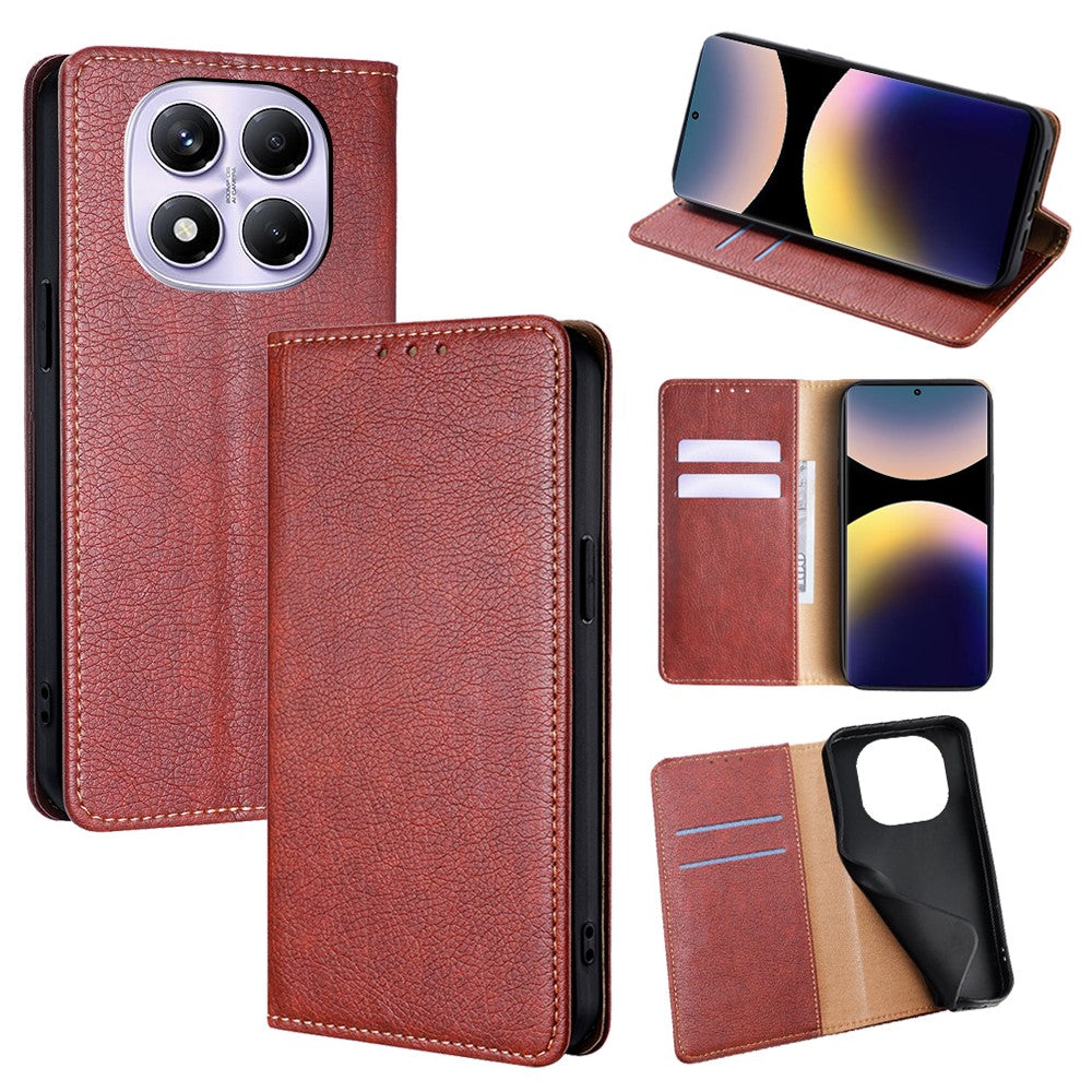 For Xiaomi Redmi Note 14 Pro 4G Case Wallet PU Leather Magnetic Auto-Absorbed Phone Cover