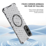 For Samsung Galaxy S25 Edge Magnetic Case Honeycomb Design TPU + PC Phone Cover