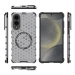 For Samsung Galaxy S25 Edge Magnetic Case Honeycomb Design TPU + PC Phone Cover