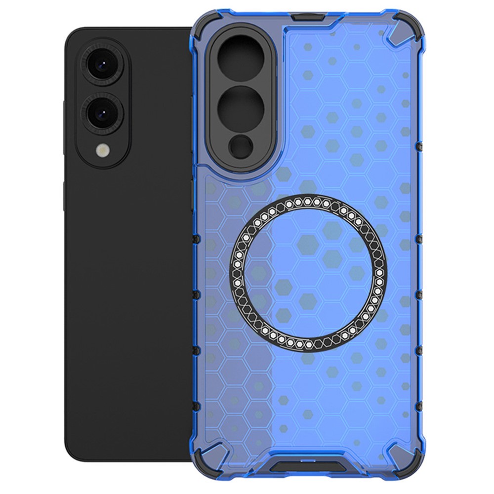 For Samsung Galaxy S25 Edge Magnetic Case Honeycomb Design TPU + PC Phone Cover