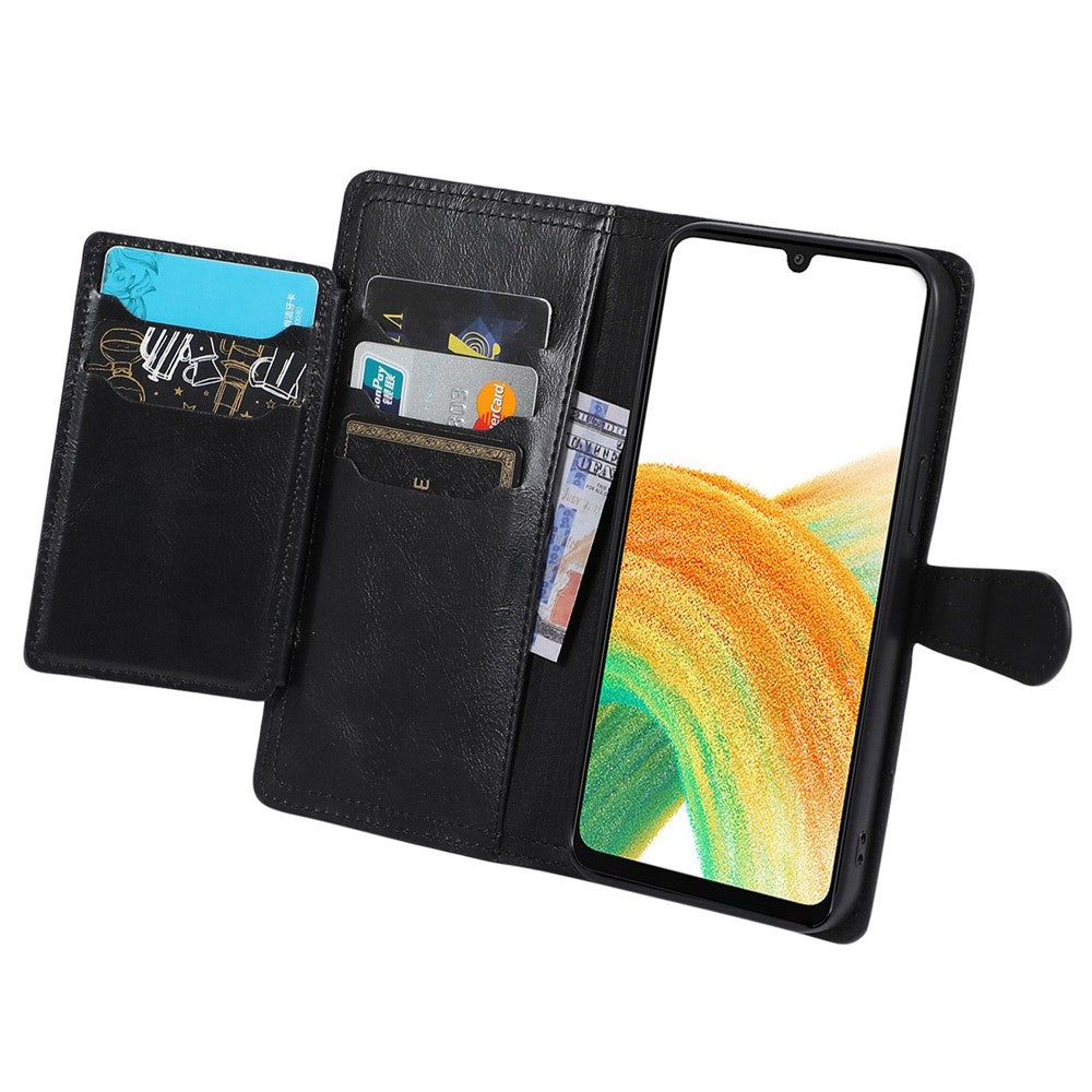 Zipper Pocket Phone Case For Samsung Galaxy A23 5G (Global Version) / 4G Shockproof PU Leather Phone Cover Wallet Stand with Magnetic Buckle