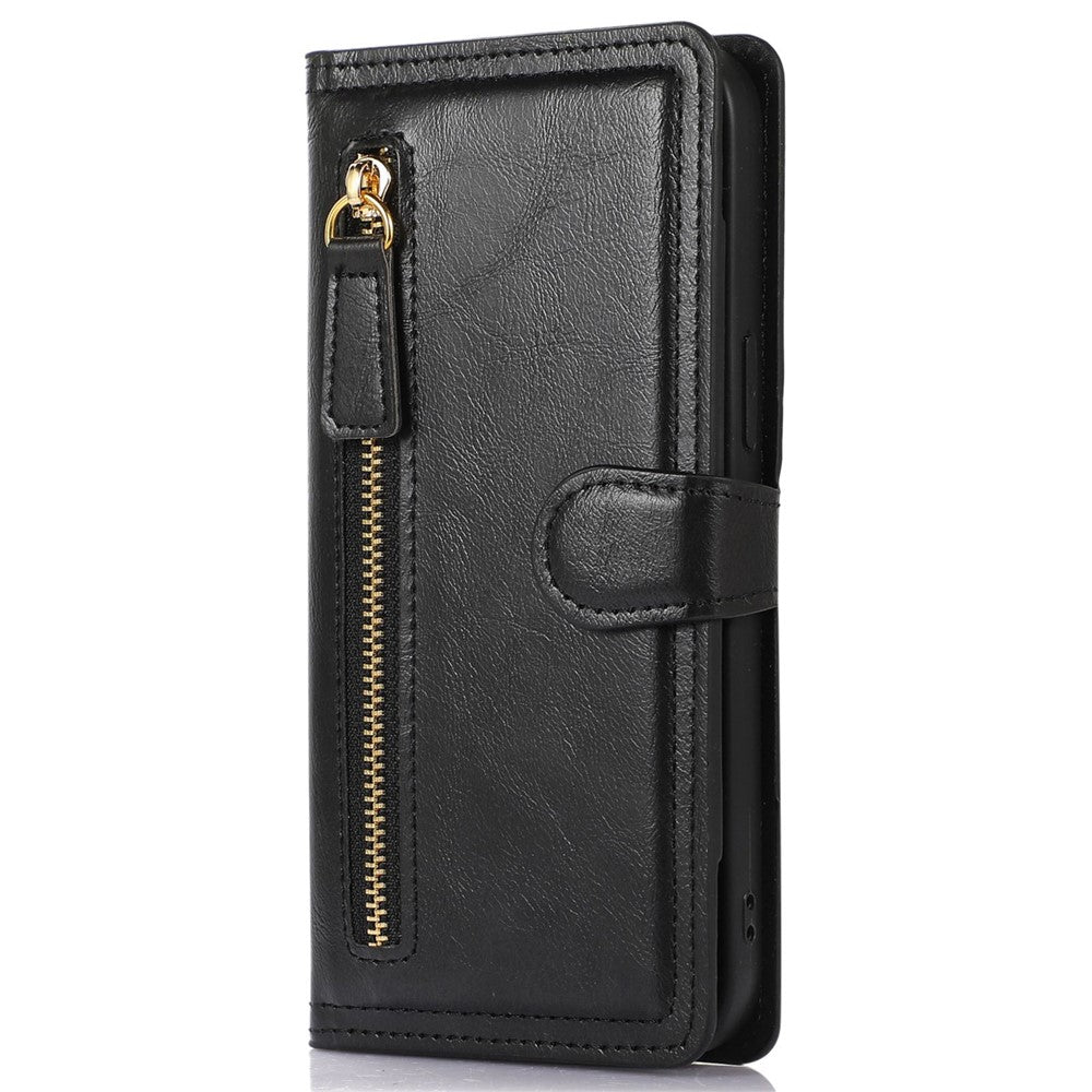 Zipper Pocket Phone Case For Samsung Galaxy A23 5G (Global Version) / 4G Shockproof PU Leather Phone Cover Wallet Stand with Magnetic Buckle