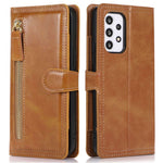 Zipper Pocket Phone Case For Samsung Galaxy A23 5G (Global Version) / 4G Shockproof PU Leather Phone Cover Wallet Stand with Magnetic Buckle