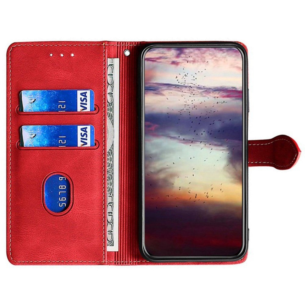 For Xiaomi Redmi Note 14 4G (163.25mm) Case Leather Wallet Phone Cover with Straw Hat Magnetic Clasp