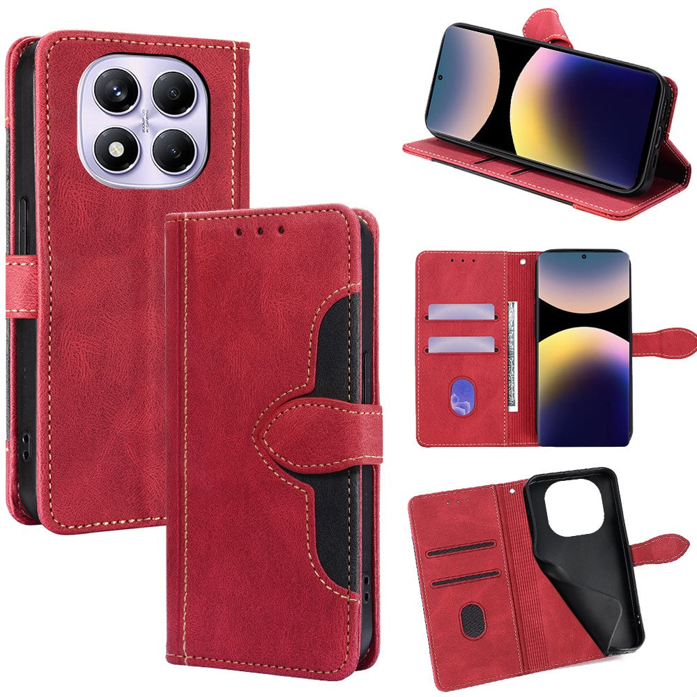 For Xiaomi Redmi Note 14 Pro 4G Case Leather Wallet Phone Cover with Straw Hat Magnetic Clasp