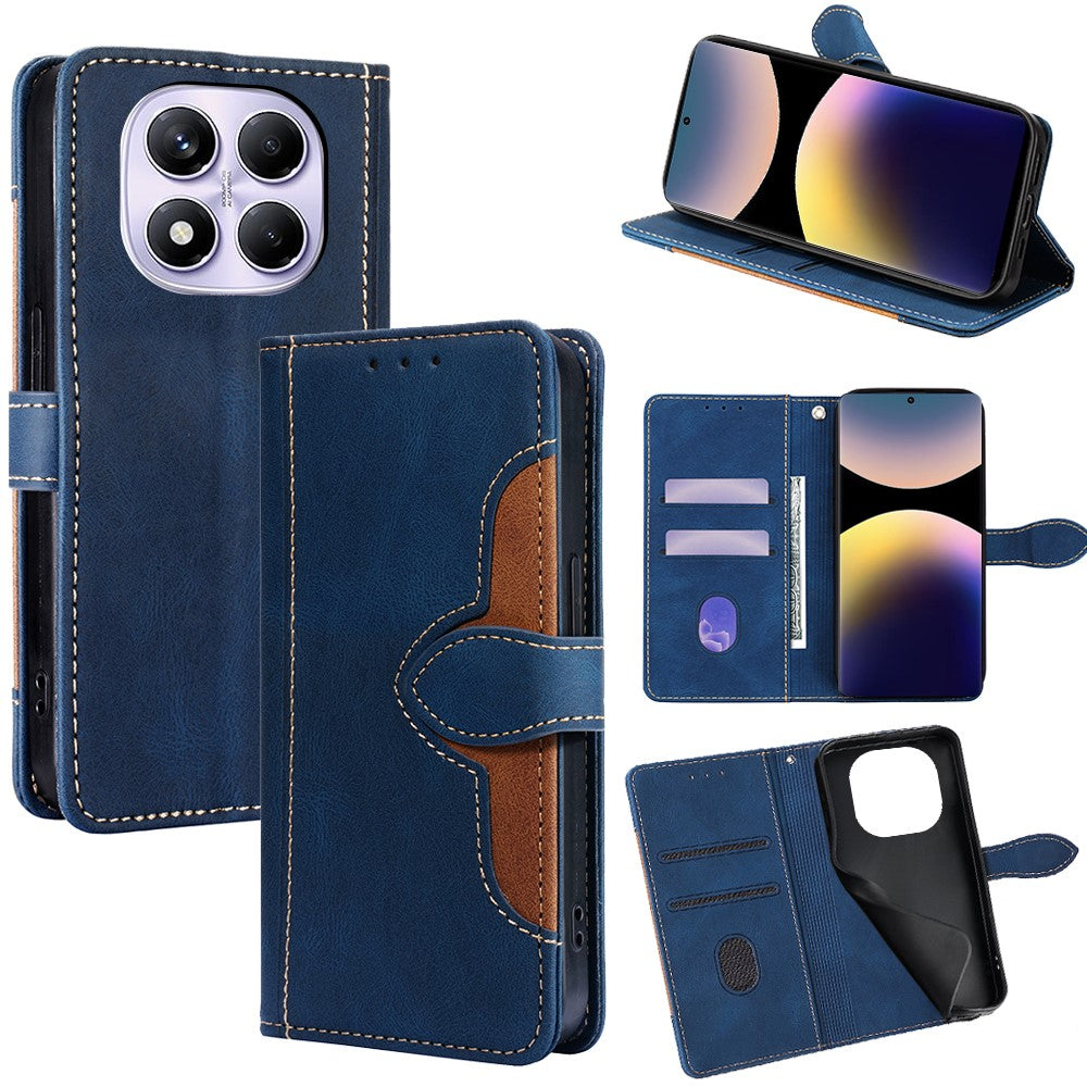 For Xiaomi Redmi Note 14 Pro 4G Case Leather Wallet Phone Cover with Straw Hat Magnetic Clasp