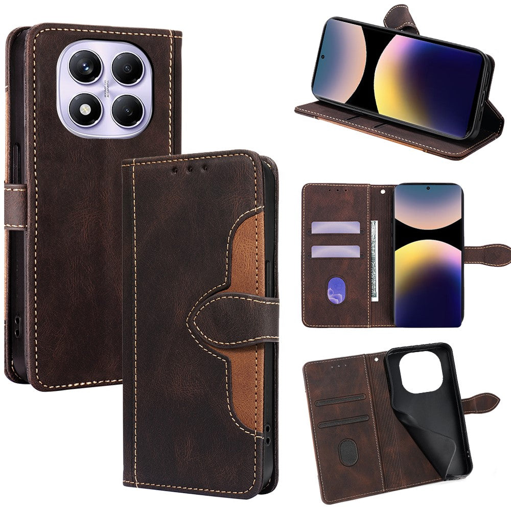 For Xiaomi Redmi Note 14 Pro 4G Case Leather Wallet Phone Cover with Straw Hat Magnetic Clasp