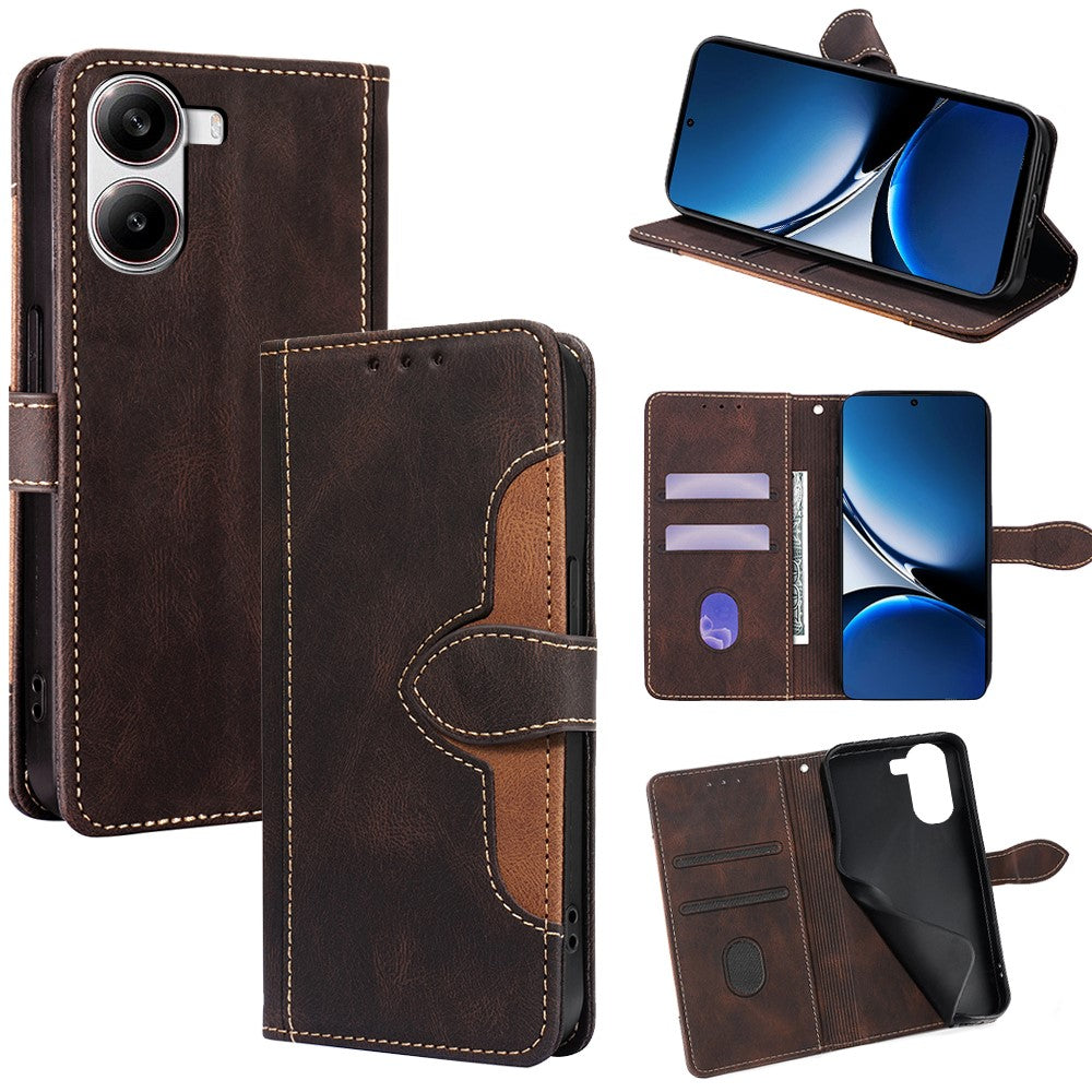 For Xiaomi Redmi Turbo 4 5G / Poco X7 Pro 5G Case Leather Wallet Phone Cover with Straw Hat Magnetic Clasp