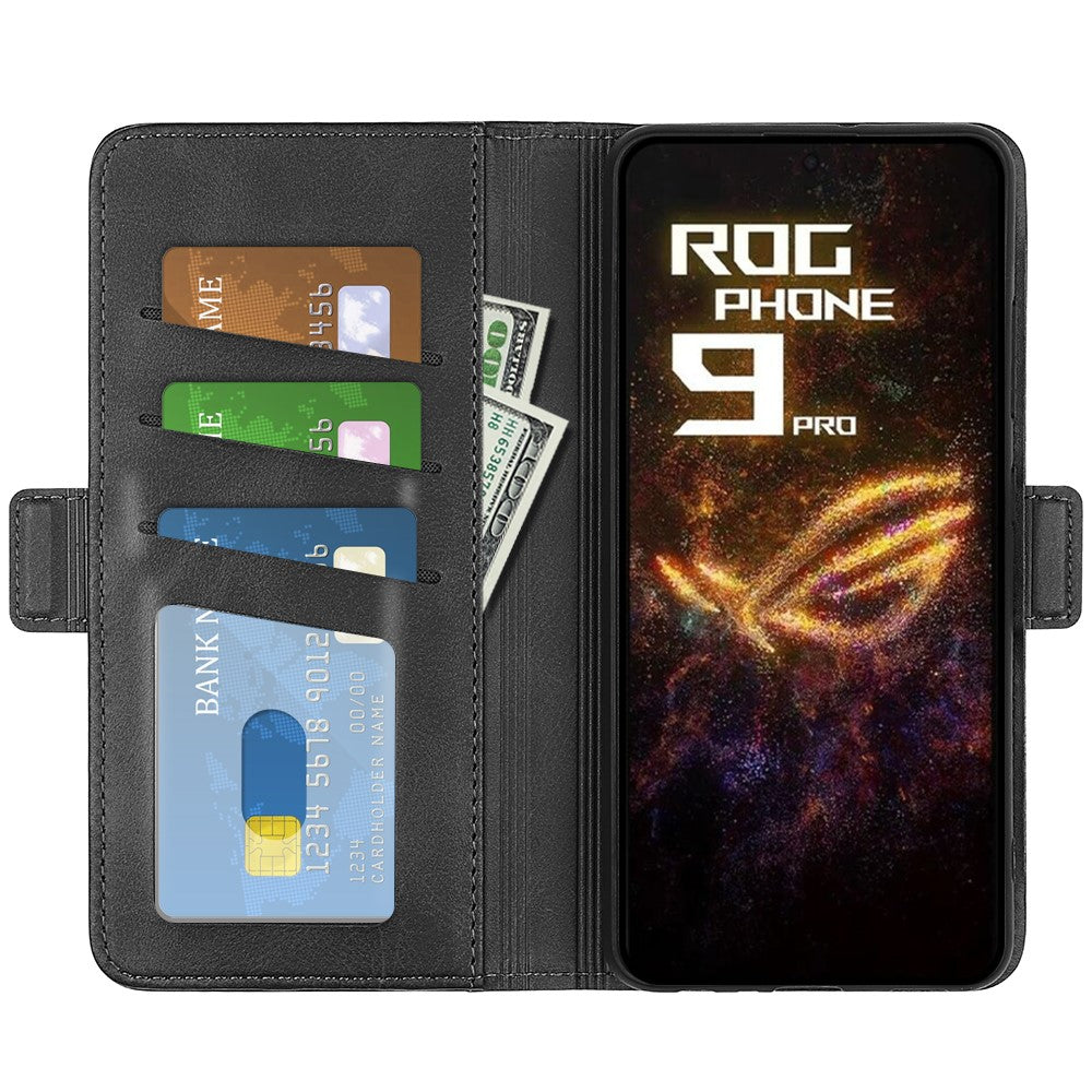 Til Asus ROG Phone 9 Pro 5G Etui Kalvetekstur Læder Pung Telefoncover