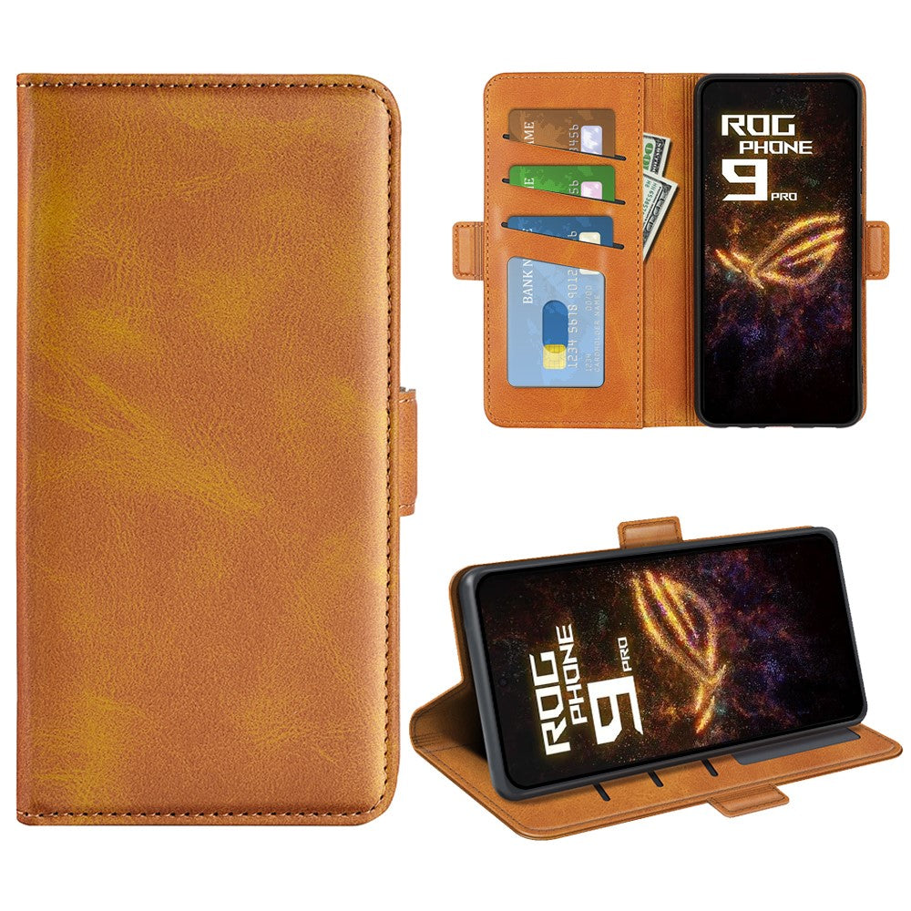 Til Asus ROG Phone 9 Pro 5G Etui Kalvetekstur Læder Pung Telefoncover