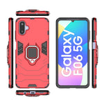 Til Samsung Galaxy F06 5G / M06 5G etui PC + TPU beskyttende telefoncover med ringstativ