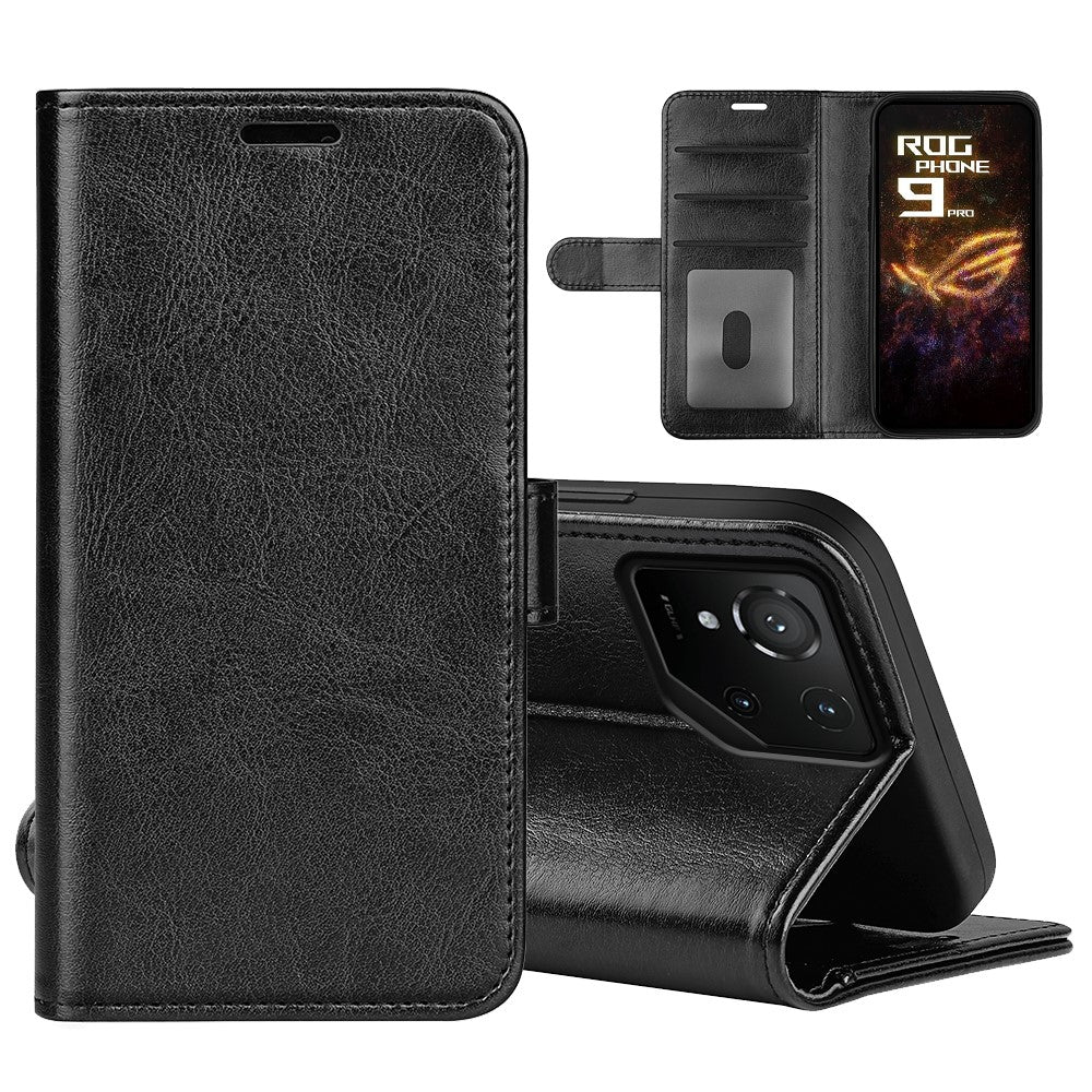 For Asus ROG Phone 9 Pro 5G Case Crazy Horse Texture Stand Leather Phone Cover