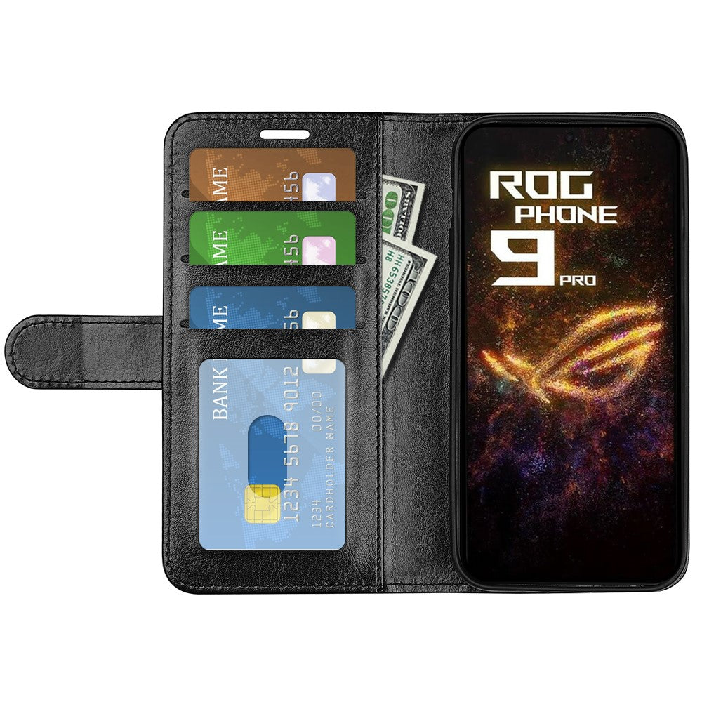 For Asus ROG Phone 9 Pro 5G Case Crazy Horse Texture Stand Leather Phone Cover
