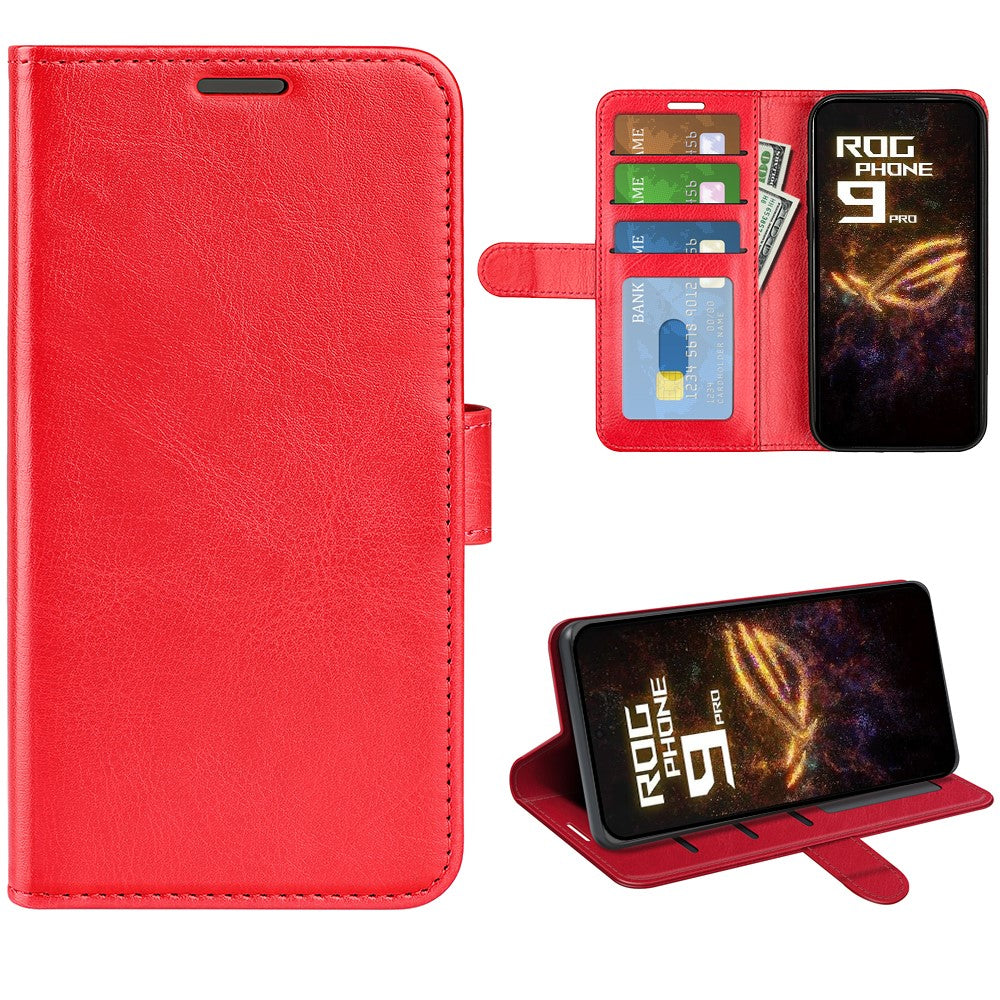 For Asus ROG Phone 9 Pro 5G Case Crazy Horse Texture Stand Leather Phone Cover