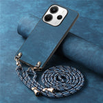 For Xiaomi Redmi Note 14 4G (163.25mm) Retro Leather Phone Back Cover with Adjustable Strap