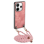 For Xiaomi Redmi Note 14 4G (163.25mm) Retro Leather Phone Back Cover with Adjustable Strap
