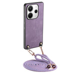 For Xiaomi Redmi Note 14 4G (163.25mm) Retro Leather Phone Back Cover with Adjustable Strap