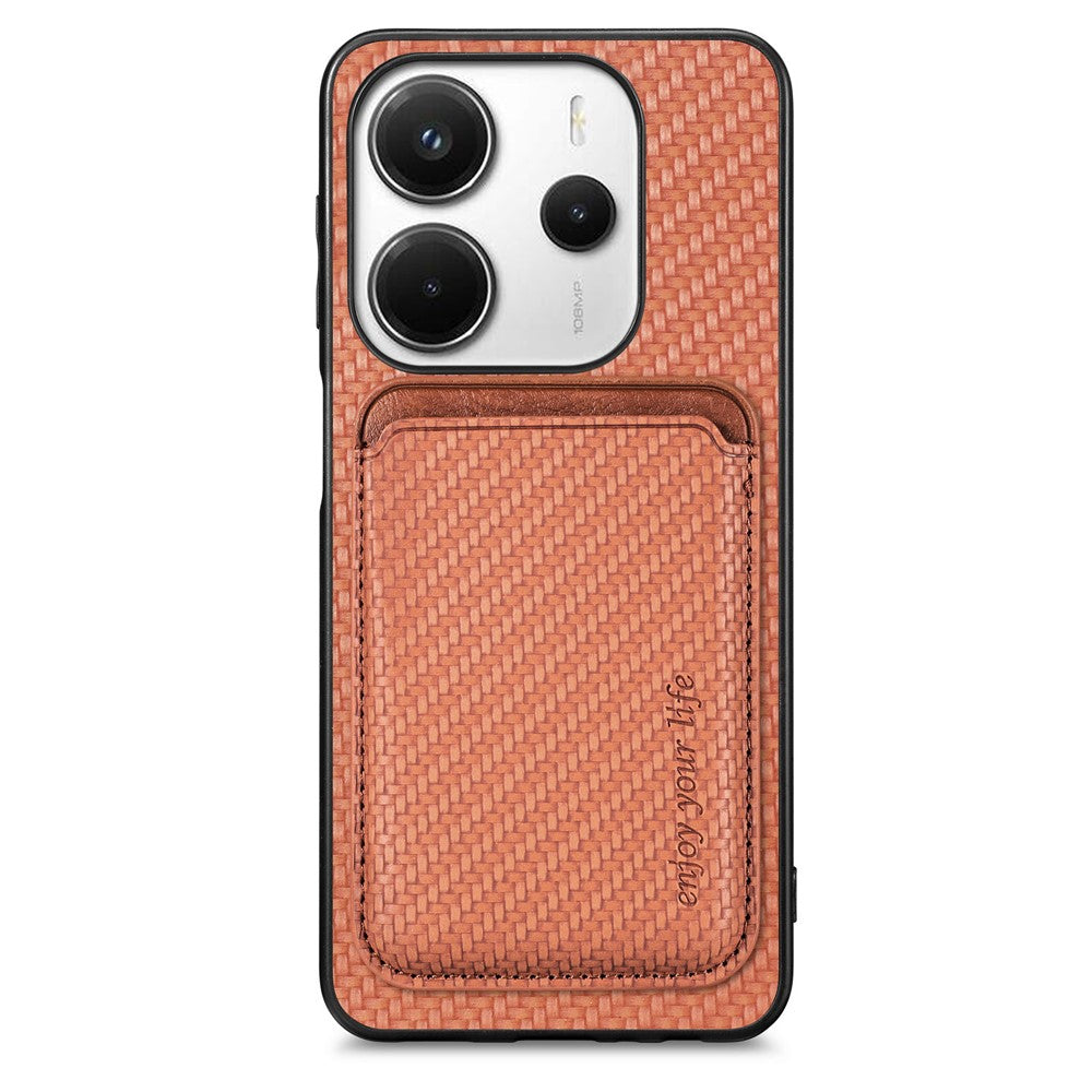 For Xiaomi Redmi Note 14 4G (163.25mm) Case Magnetic Detachable Card Holder Phone Back Cover