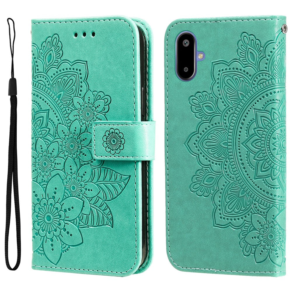 For Samsung Galaxy F06 5G Case Floral Pattern PU Leather Wallet Stand Phone Cover