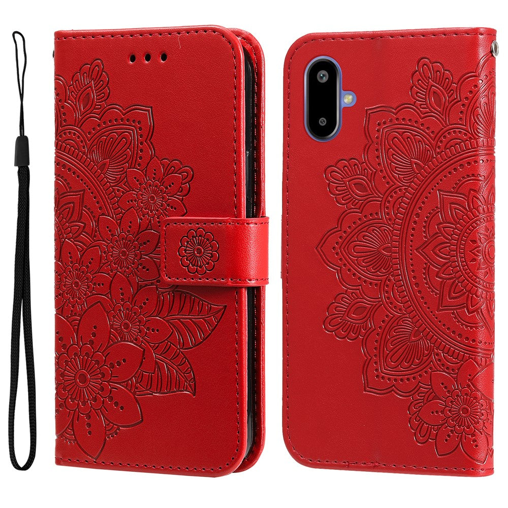 For Samsung Galaxy F06 5G Case Floral Pattern PU Leather Wallet Stand Phone Cover