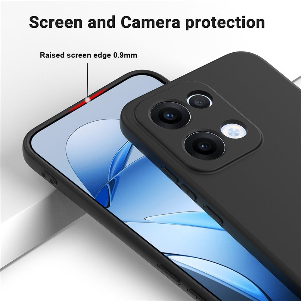 For Oppo Reno13 5G (Global) Liquid Silicone Case Phone Back Cover with Hand Strap
