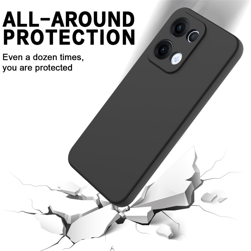 For Oppo Reno13 5G (Global) Liquid Silicone Case Phone Back Cover with Hand Strap