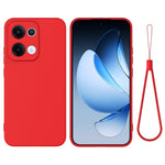 For Oppo Reno13 5G (Global) Liquid Silicone Case Phone Back Cover with Hand Strap