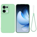 For Oppo Reno13 5G (Global) Liquid Silicone Case Phone Back Cover with Hand Strap
