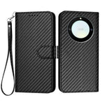For Honor X9a 5G / Honor Magic5 Lite 5G / Honor X40 5G Wallet Case with Strap Carbon Fiber Texture Leather Mobile Cover