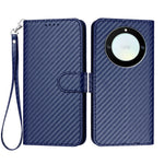 For Honor X9a 5G / Honor Magic5 Lite 5G / Honor X40 5G Wallet Case with Strap Carbon Fiber Texture Leather Mobile Cover