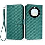 For Honor X9a 5G / Honor Magic5 Lite 5G / Honor X40 5G Wallet Case with Strap Carbon Fiber Texture Leather Mobile Cover