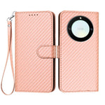 For Honor X9a 5G / Honor Magic5 Lite 5G / Honor X40 5G Wallet Case with Strap Carbon Fiber Texture Leather Mobile Cover