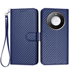 For Honor X60 5G / Honor X9c Smart 5G Wallet Case with Strap Carbon Fiber Texture Leather Mobile Cover