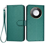 For Honor X60 5G / Honor X9c Smart 5G Wallet Case with Strap Carbon Fiber Texture Leather Mobile Cover