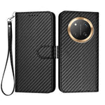 For Honor X60 Pro 5G / Honor Magic7 Lite 5G / Honor X9c 5G Wallet Case with Strap Carbon Fiber Texture Leather Mobile Cover