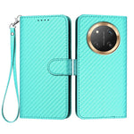 For Honor X60 Pro 5G / Honor Magic7 Lite 5G / Honor X9c 5G Wallet Case with Strap Carbon Fiber Texture Leather Mobile Cover