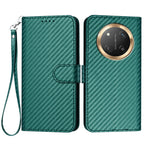 For Honor X60 Pro 5G / Honor Magic7 Lite 5G / Honor X9c 5G Wallet Case with Strap Carbon Fiber Texture Leather Mobile Cover