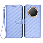 For Honor X60 Pro 5G / Honor Magic7 Lite 5G / Honor X9c 5G Wallet Case with Strap Carbon Fiber Texture Leather Mobile Cover