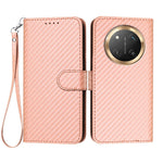 For Honor X60 Pro 5G / Honor Magic7 Lite 5G / Honor X9c 5G Wallet Case with Strap Carbon Fiber Texture Leather Mobile Cover