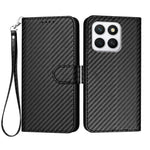 Honor X8b 4G / Honor X8c 4G Pung Etui med Rem Kulfiber Tekstur Læder Mobilcover