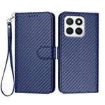 Honor X8b 4G / Honor X8c 4G Pung Etui med Rem Kulfiber Tekstur Læder Mobilcover