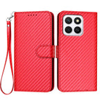 Honor X8b 4G / Honor X8c 4G Pung Etui med Rem Kulfiber Tekstur Læder Mobilcover
