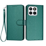 Honor X8b 4G / Honor X8c 4G Pung Etui med Rem Kulfiber Tekstur Læder Mobilcover