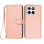 Honor X8b 4G / Honor X8c 4G Pung Etui med Rem Kulfiber Tekstur Læder Mobilcover