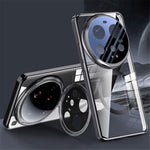 For Xiaomi 15 Ultra Magnetic Case Lens Film Kickstand Clear PC Back Cover