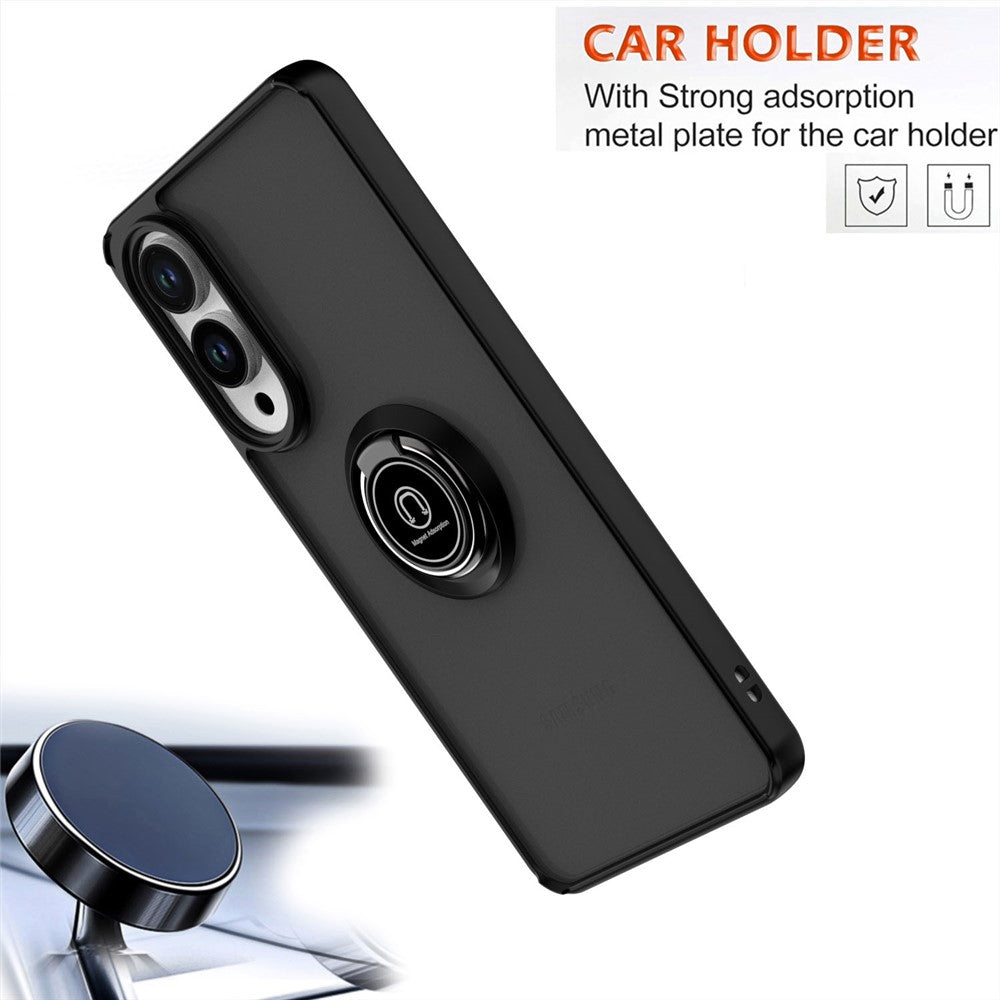 For Samsung Galaxy S25 Edge Case PC + TPU Ring Kickstand Anti Drop Phone Back Cover