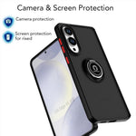 Samsung Galaxy S25 Edge-skal PC + TPU-ring Stöd Anti-fall-mobilens baksida