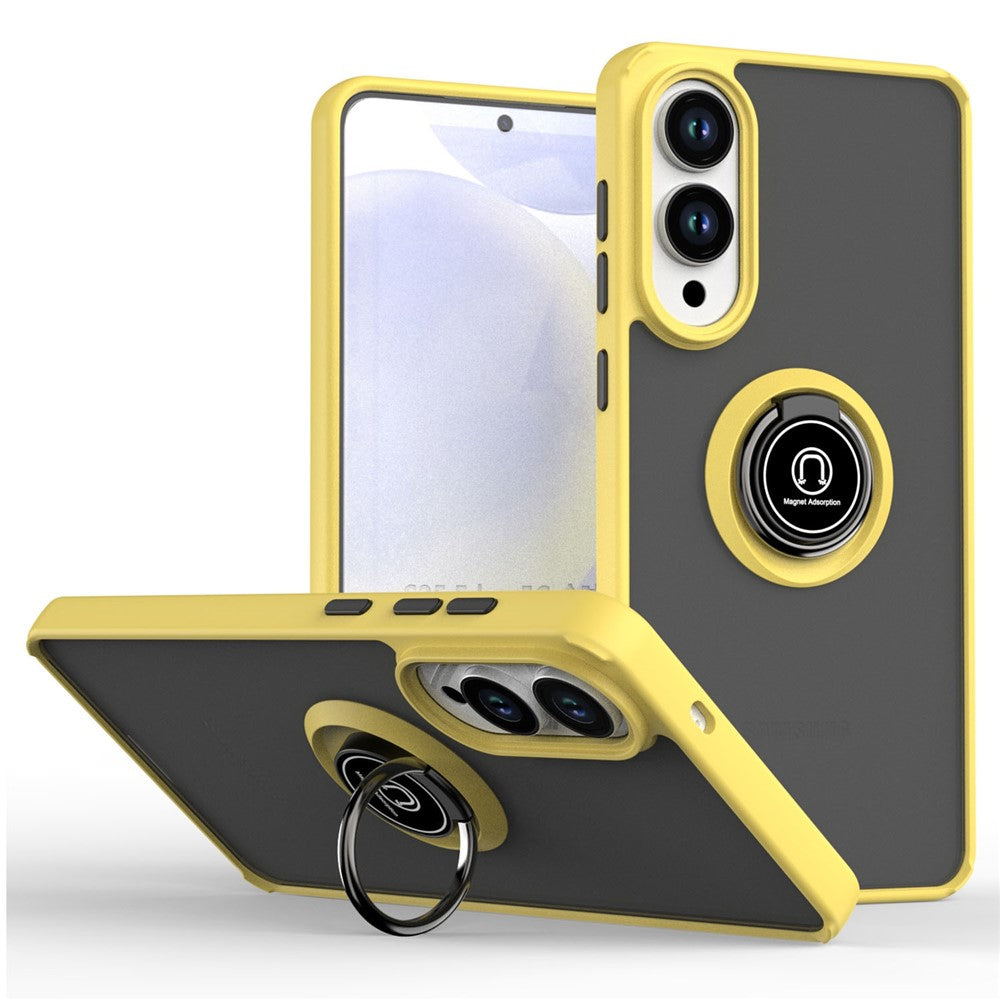 For Samsung Galaxy S25 Edge Case PC + TPU Ring Kickstand Anti Drop Phone Back Cover